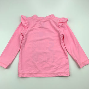 Girls Kids & Co, long sleeve rashie, swim top, small mark on back, FUC, size 1,  