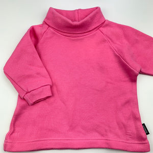 Girls Bonds, pink fleece lined cotton long sleeve top, EUC, size 000,  