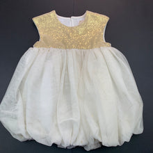 Load image into Gallery viewer, Girls Kardashian Kids, cream &amp; gold tulle &amp; sequin bubble dress, FUC, size 2, L: 44 cm