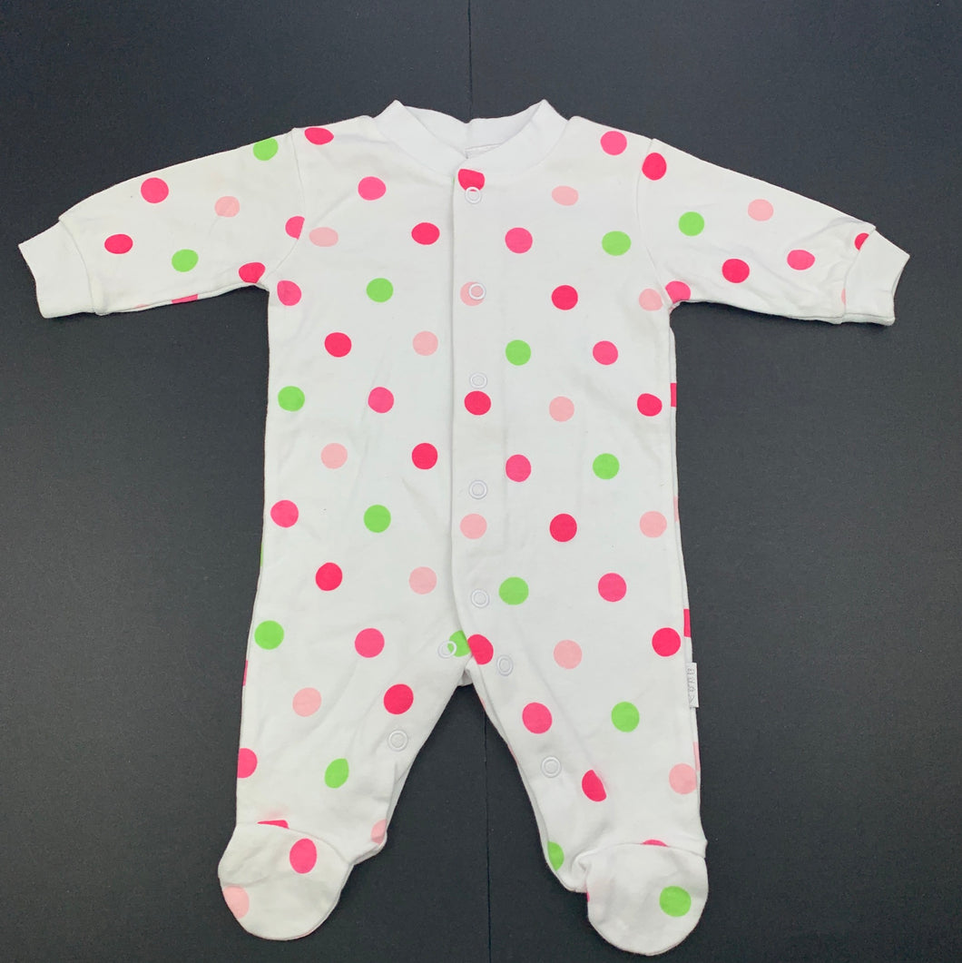 Girls Target, spotted cotton coverall, romper, EUC, size 0000,  