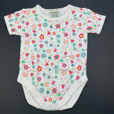 Girls Dymples, floral cotton bodysuit, romper, GUC, size 00,  