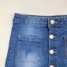 Load image into Gallery viewer, Girls 1964 Denim Co, blue stretch denim skirt, W: 60 cm, L: 30 .5 cm, GUC, size 10,  