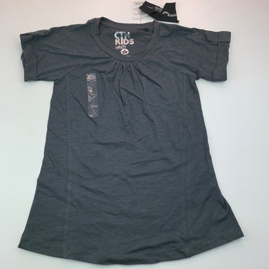 Girls Cotton On, grey cotton t-shirt top, L: 50 cm, NEW, size 6,  