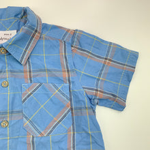 Load image into Gallery viewer, Boys Dymples, blue check cotton short-sleeved shirt, EUC, size 2,  
