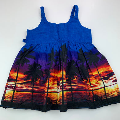 Girls Favant, Hawaiian cotton summer dress, EUC, size 1-2, L: 42cm