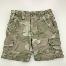 Load image into Gallery viewer, Boys Target, khaki camo print cotton cargo shorts, adjustable, GUC, size 1,  