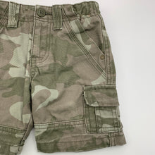 Load image into Gallery viewer, Boys Target, khaki camo print cotton cargo shorts, adjustable, GUC, size 1,  