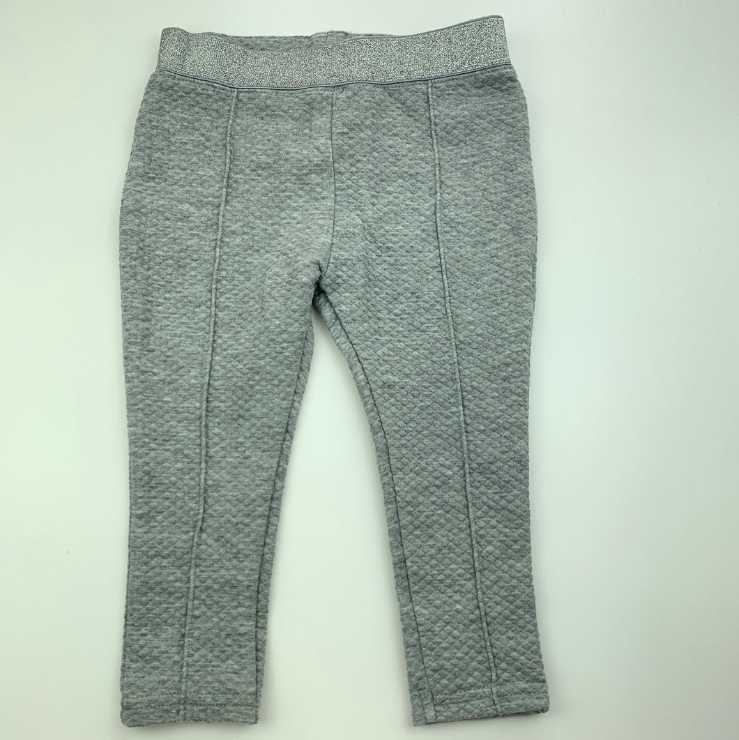 Girls Dymples, grey leggings / casual pants, elasticated, EUC, size 1,  