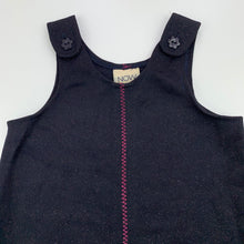 Load image into Gallery viewer, Girls NOW, vintage navy overalls dress / pinafore, GUC, size 1, L: 43cm