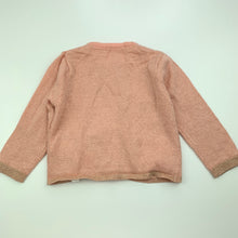 Load image into Gallery viewer, Girls Zara, pink &amp; gold metallic lightweight knit cardigan, GUC, size 0,  