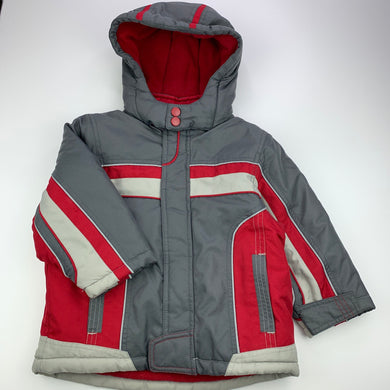 Boys Mothercare, fleece lined hooded jacket / coat, GUC, size 2-3,  