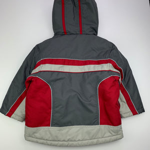 Boys Mothercare, fleece lined hooded jacket / coat, GUC, size 2-3,  