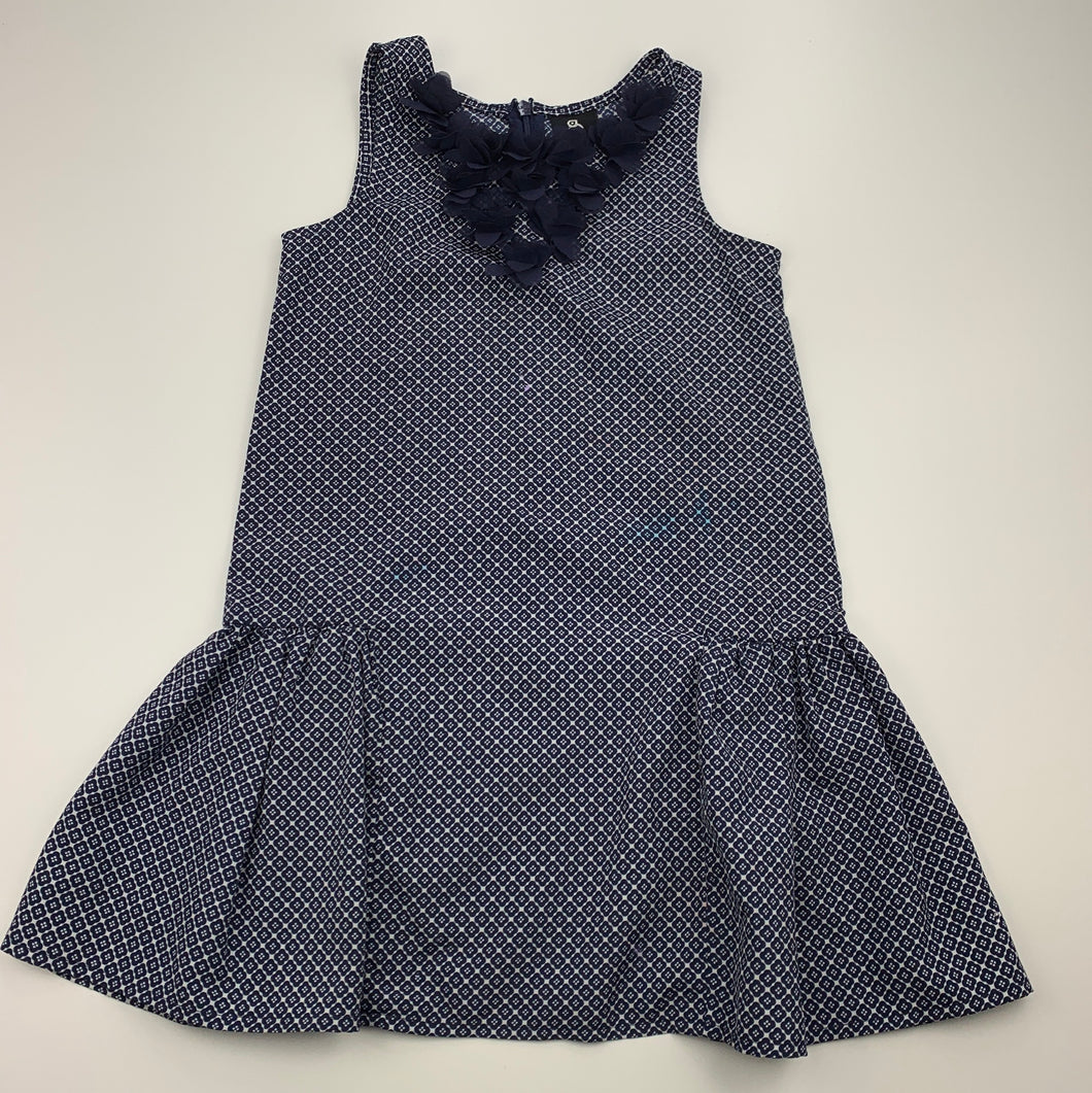 Girls Sista, navy floral lightweight dress, FUC, size 4, L: 55 cm