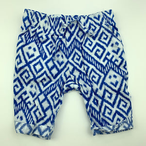 Girls Target, lightweight cotton pants, bottoms, elasticated, EUC, size 000,  