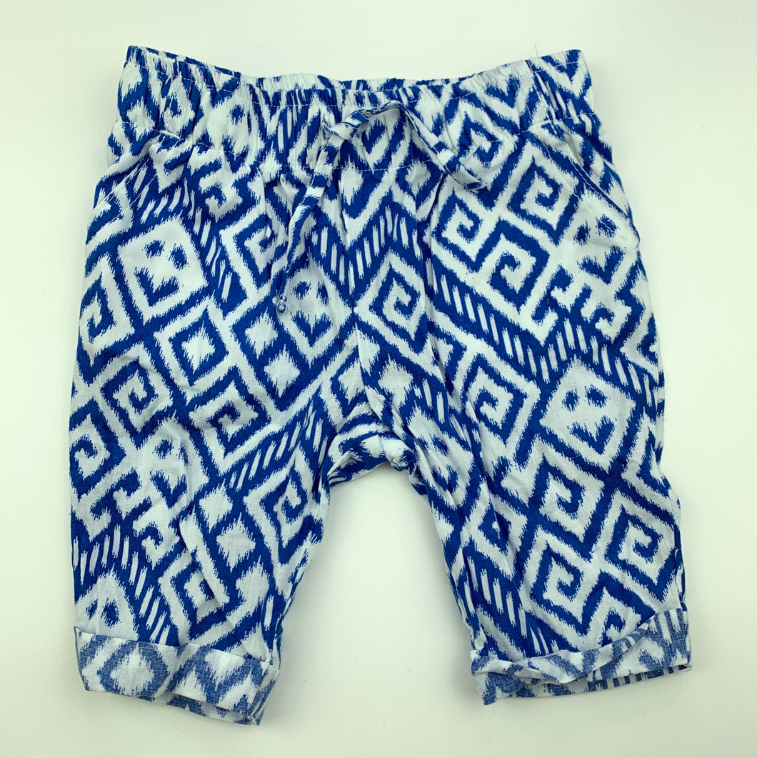 Girls Target, lightweight cotton pants, bottoms, elasticated, EUC, size 000,  
