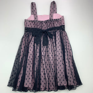 Girls Target, lined black lace party dress, sequins, GUC, size 8, L: 61 cm