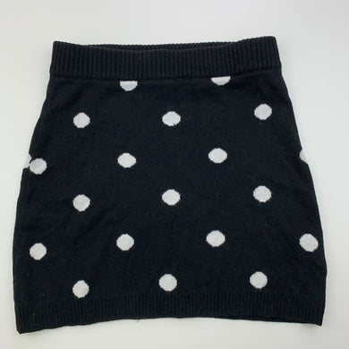 Girls Pavement, black & white knitted cotton skirt, elasticated, L: 32cm, GUC, size 8,  