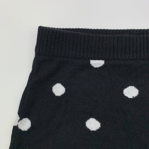 Girls Pavement, black & white knitted cotton skirt, elasticated, L: 32cm, GUC, size 8,  