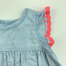 Load image into Gallery viewer, Girls Target, blue chambray cotton top, GUC, size 000,  