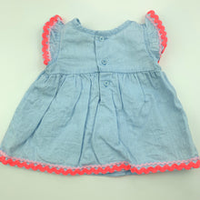 Load image into Gallery viewer, Girls Target, blue chambray cotton top, GUC, size 000,  