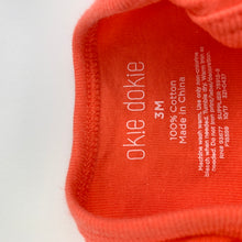 Load image into Gallery viewer, Girls Okie Dokie, coral cotton bodysuit, romper, EUC, size 3 months,  
