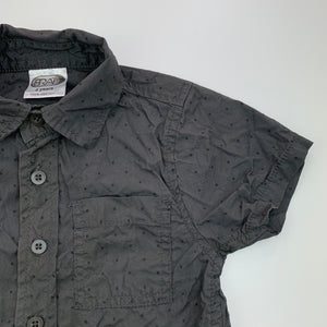 Boys BRAT, dark grey cotton short sleeve shirt, GUC, size 2,  
