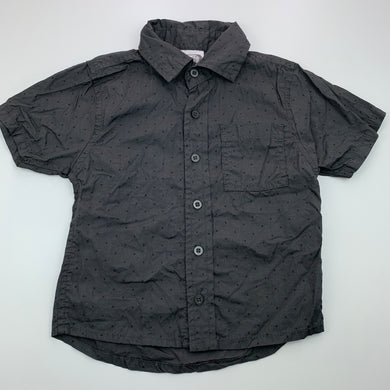 Boys BRAT, dark grey cotton short sleeve shirt, GUC, size 3,  