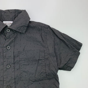 Boys BRAT, dark grey cotton short sleeve shirt, GUC, size 3,  