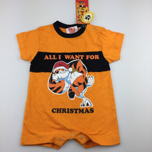 Load image into Gallery viewer, Unisex NRL Official, orange cotton Wests Tigers romper, NEW, size 00