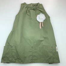 Load image into Gallery viewer, Girls Eeni Meeni Miini Moh, khaki cotton casual dress, FUC, size 2, L: 48 cm