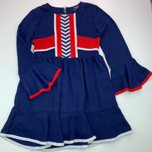 Load image into Gallery viewer, Girls Bardot Junior, lined navy party dress, EUC, size 7, L: 61 cm