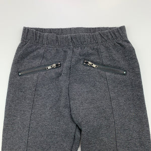 Girls H&T, grey stretchy pants, elasticated, inside leg: 44.5 cm, GUC, size 5,  