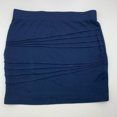 Girls Bardot Junior, navy stretchy skirt, elasticated, L: 36.5cm, GUC, size 14,  