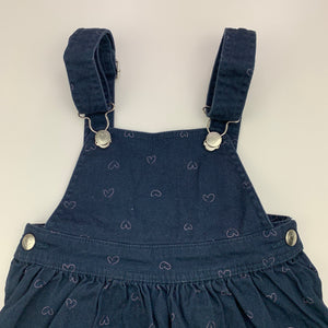 Girls Anko, stretch cotton overalls dress / pinafore, EUC, size 2, L: 46cm