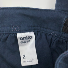 Load image into Gallery viewer, Girls Anko, stretch cotton overalls dress / pinafore, EUC, size 2, L: 46cm
