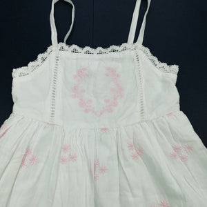 Girls Anko, embroidered cotton summer dress, GUC, size 1, L: 51cm