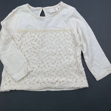 Load image into Gallery viewer, Girls Zara, cotton long sleeve top, lace detail, EUC, size 0,  