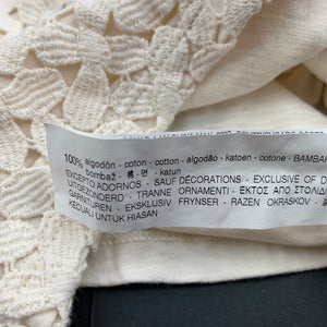 Girls Zara, cotton long sleeve top, lace detail, EUC, size 0,  
