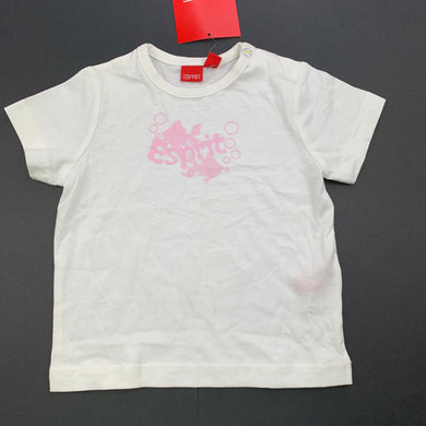 Girls Esprit, white cotton t-shirt / top, fish, NEW, size 6 months,  