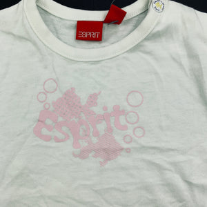 Girls Esprit, white cotton t-shirt / top, fish, NEW, size 6 months,  