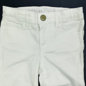 Girls Baby GAP, white stretch denim jeans, adjustable, Inside leg: 27.5cm, EUC, size 2,  