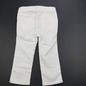 Girls Baby GAP, white stretch denim jeans, adjustable, Inside leg: 27.5cm, EUC, size 2,  