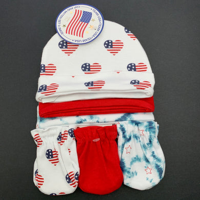 unisex Baby Kiss, set of 3 hats & mittens, USA, NEW, size 000,  