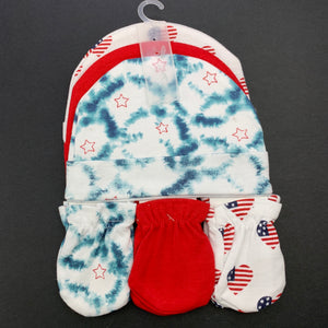 unisex Baby Kiss, set of 3 hats & mittens, USA, NEW, size 000,  