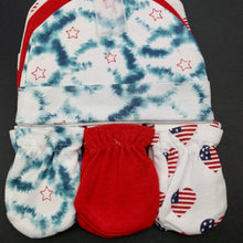 Load image into Gallery viewer, unisex Baby Kiss, set of 3 hats &amp; mittens, USA, NEW, size 000,  