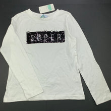 Load image into Gallery viewer, Girls Tilii, white cotton long sleeve top, Super Star, NEW, size 10,  