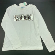 Load image into Gallery viewer, Girls Tilii, white cotton long sleeve top, Super Star, NEW, size 10,  