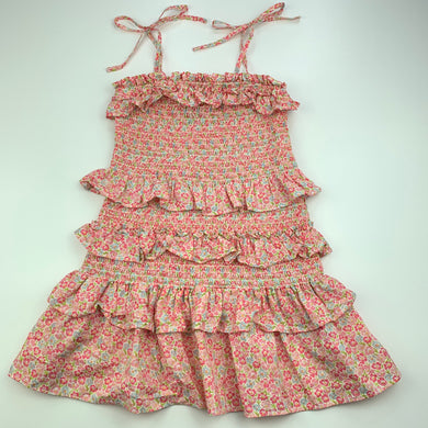 Girls Bardot Junior, floral cotton summer party dress, GUC, size 4, L: 53cm