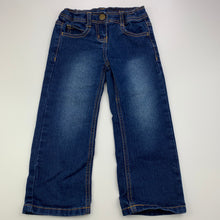 Load image into Gallery viewer, Girls Target, dark stretch denim jeans, adjustable, Inside leg: 37.5cm, GUC, size 3,  