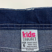 Load image into Gallery viewer, Girls Kids Stuff, stretch denim jeans, adjustable, inside leg: 52cm, GUC, size 6,  